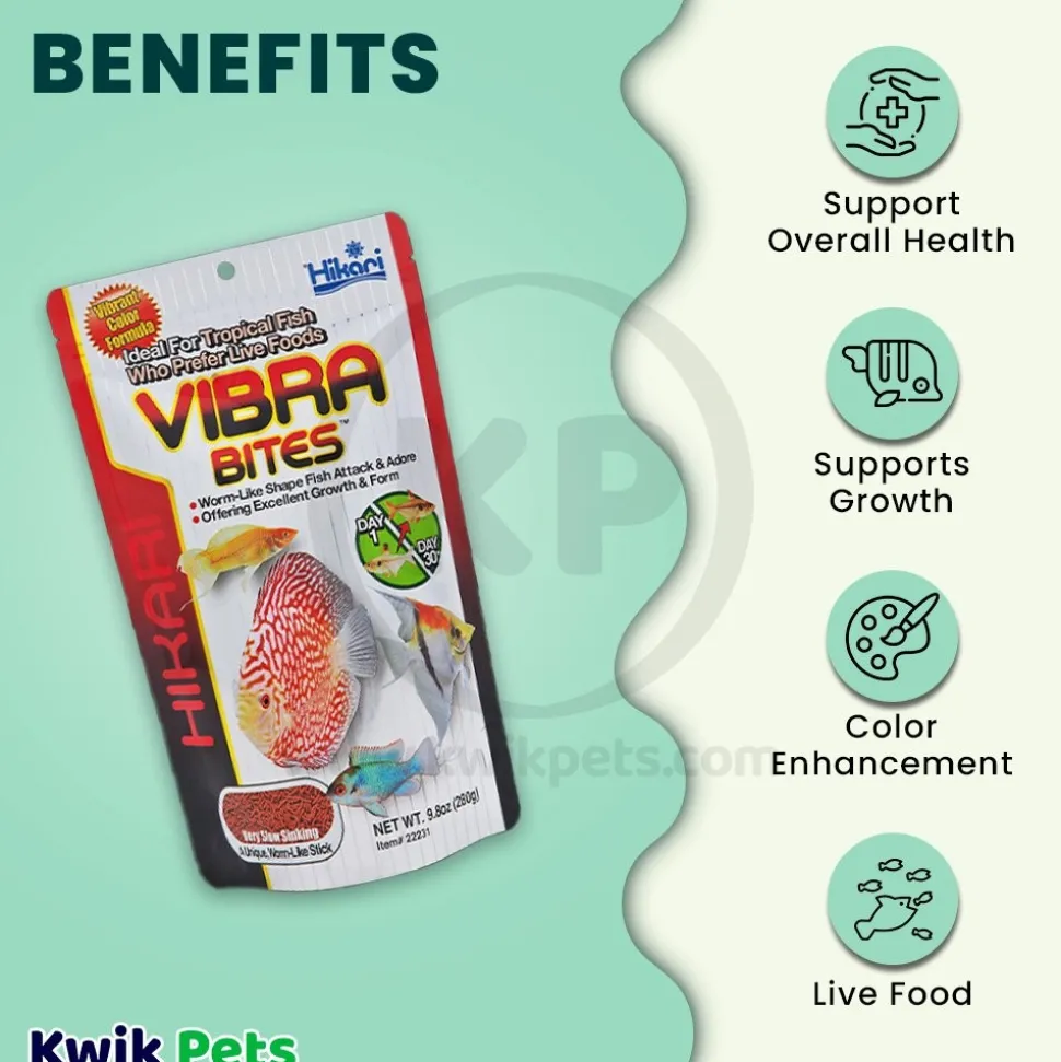 Hikari USA Vibra Bites Tropical Very Slow Sinking Fish Food 9.8-oz