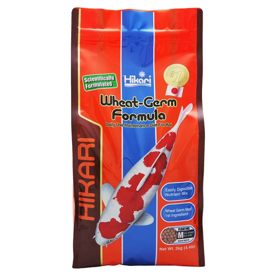 Hikari USA Wheat-Germ Floating Medium Pellet Fish Food for Koi Goldfish & Other Pond Fishes 4.4-lb