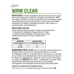HomeoPet Feline WRM Clear Dewormer for Cats 15 ml