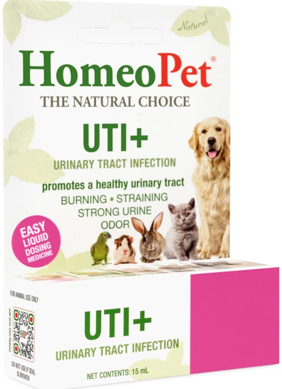 HomeoPet UTI+ Urinary Tract Infection Relief Supplement for All Pets 15 ml