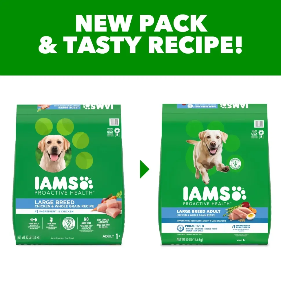 IAMS High Protein Large Breed Adult Dry Dog Food Real Chicken 30-lb