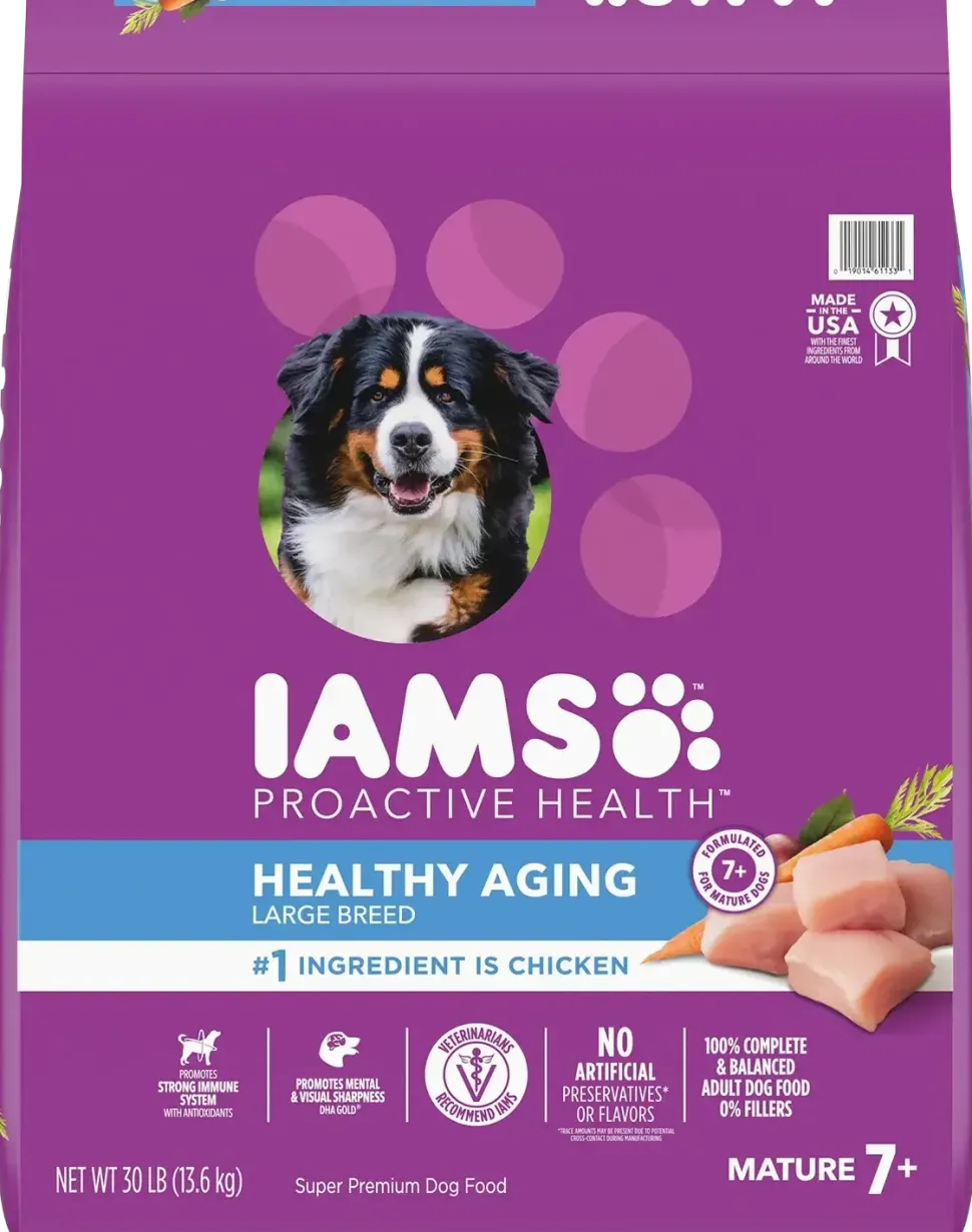 IAMS Mature Adult Large Breed Senior Dry Dog Food Chicken 30-lb