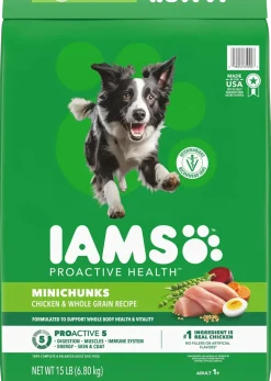 IAMS Minichunks Small Kibble High Protein Adult Dry Dog Food Real Chicken 15-lb