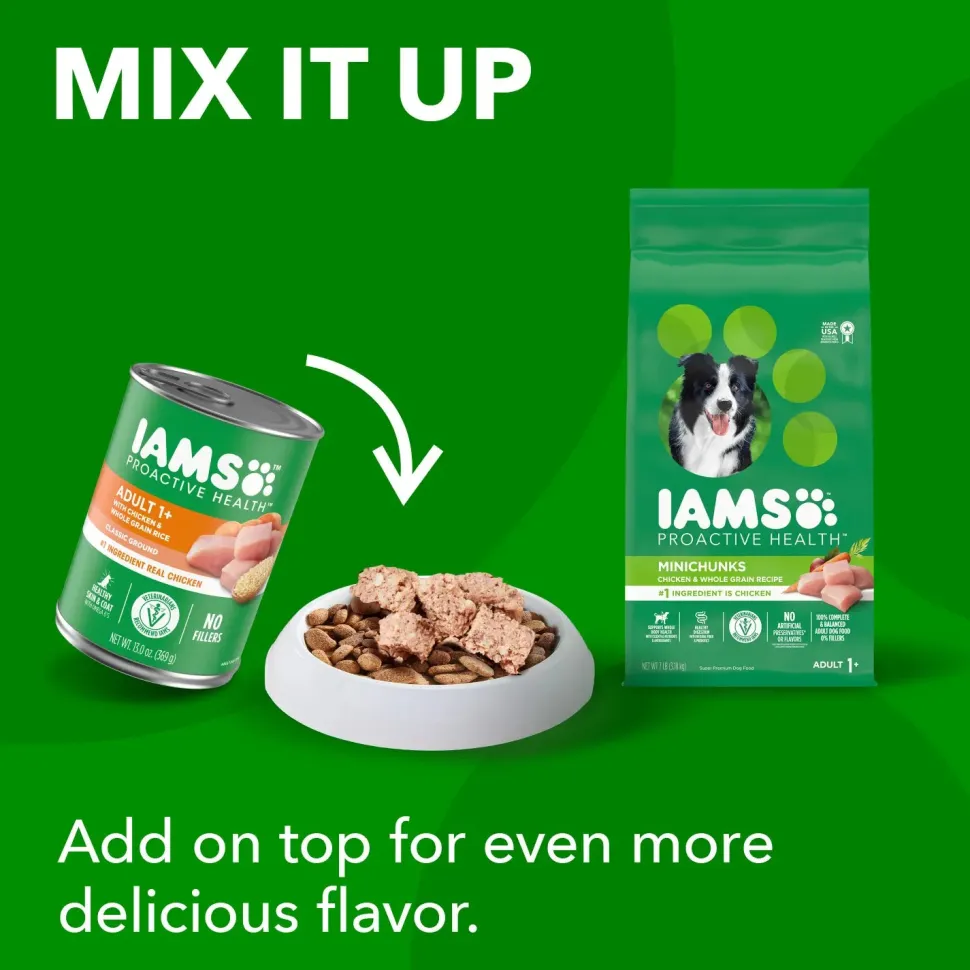 IAMS Minichunks Small Kibble High Protein Adult Dry Dog Food Real Chicken 15-lb