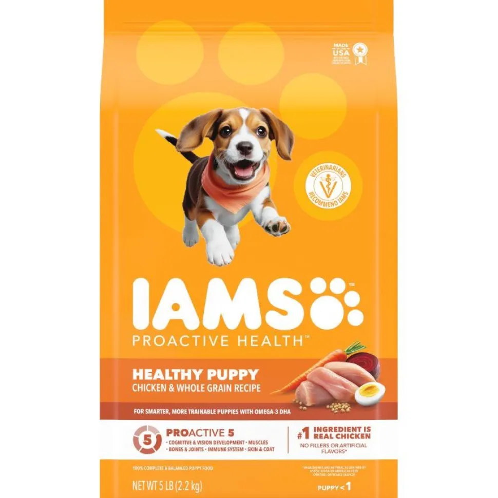 IAMS Proactive Health Healthy Puppy Dry Dog Food Real Chicken & Whole Grains 5-lb
