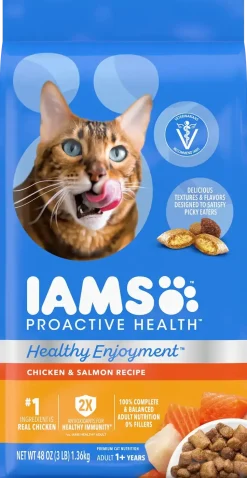 IAMS ProActive Health Healthy Enjoyment Adult Dry Cat Food Chicken & Salmon 3-lb