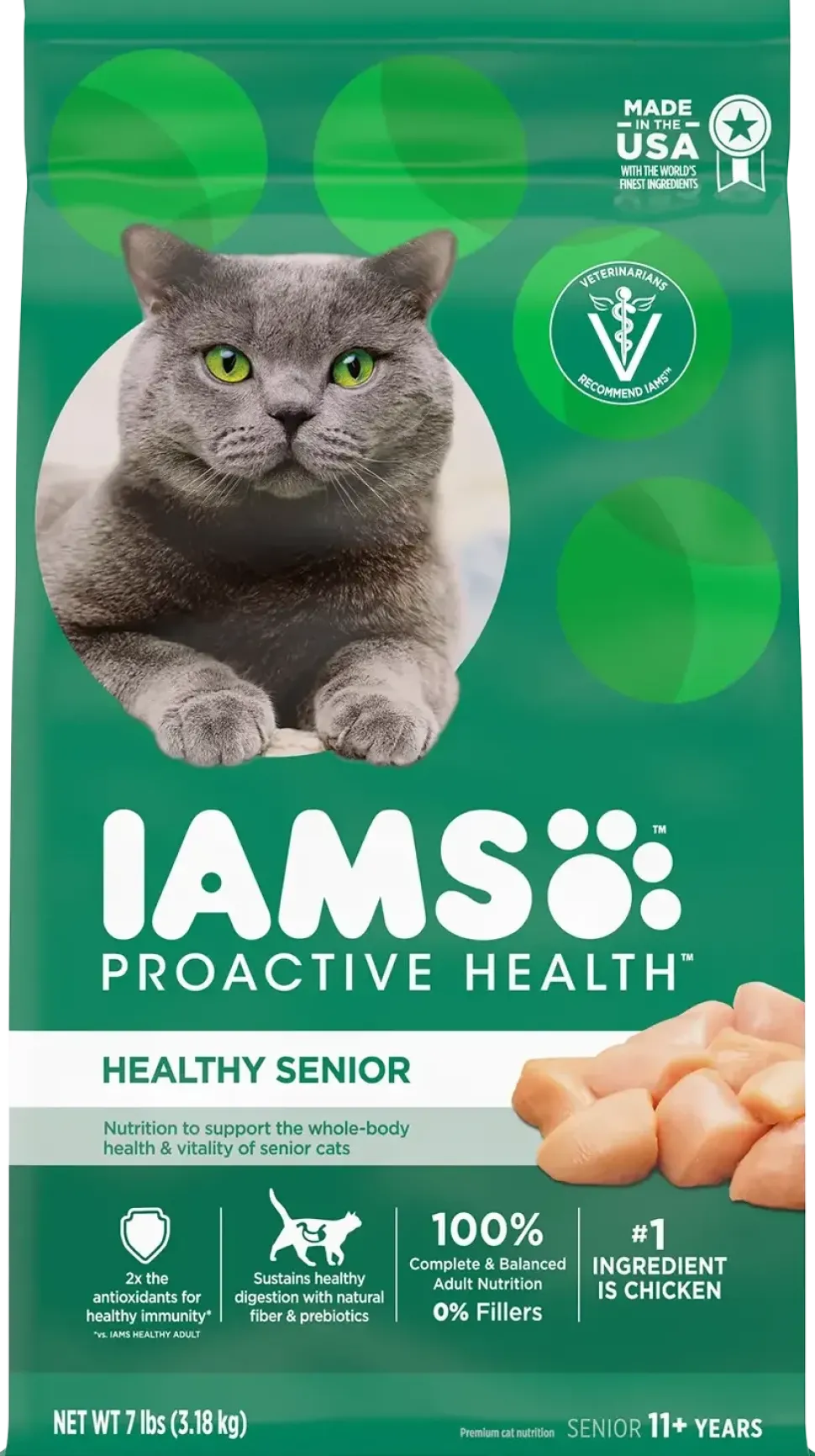 IAMS Proactive Health Senior Dry Cat Food Chicken 7-lb