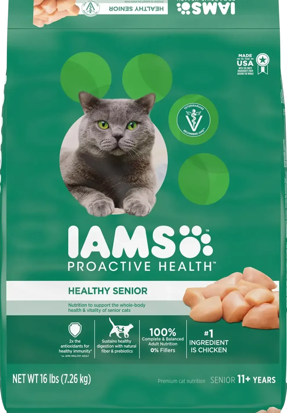 IAMS Proactive Health Senior Dry Cat Food Chicken 16-lb