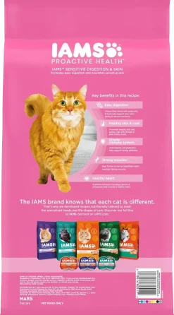 IAMS Proactive Health Sensitive Digestion & Skin Adult Dry Cat Food Turkey 6-lb