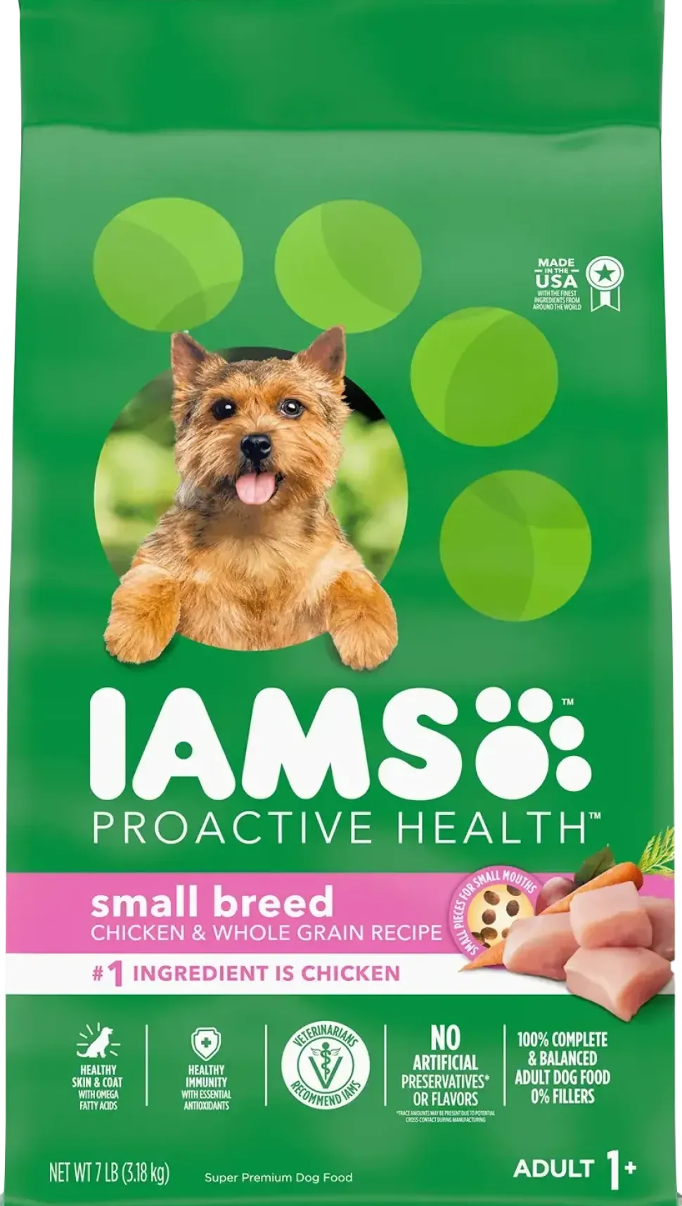 IAMS Small & Toy Breed Adult Dry Dog Food Real Chicken 7-lb