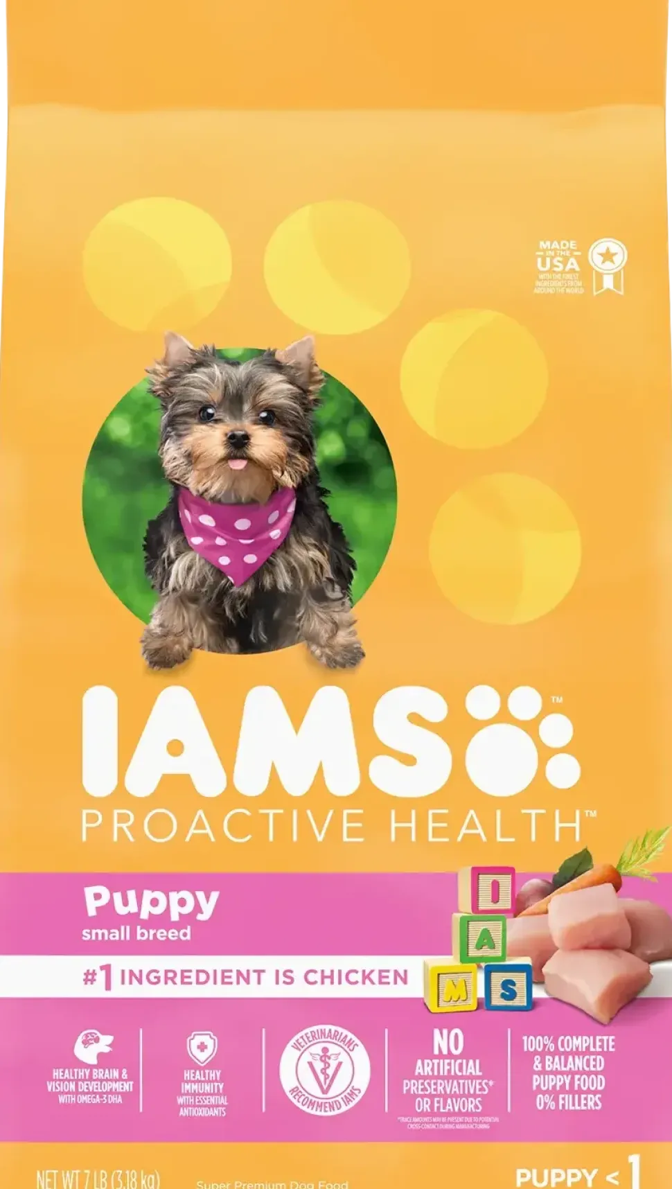 IAMS Smart Small Breed Puppy Dry Dog Food Real Chicken 7-lb