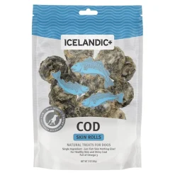 Icelandic+ Cod Skin Rolls Natural Dog Treats 3-oz