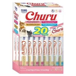 Inaba Churu Creamy Purée Seafood Mix Variety Pack Lickable Cat Treats 0.5-oz Tubes 20 Count
