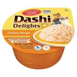 Inaba Dashi Delights Lickable Cat Treats Chicken Recipe 2.5-oz Cups 6 Count