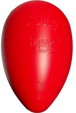 Jolly Pet Egg Hard Plastic Dog Toy Red Large 12-in