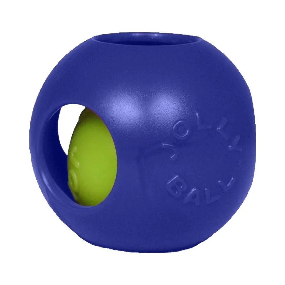 Jolly Pet Teaser Ball Dog Toy Blue Medium 6-in