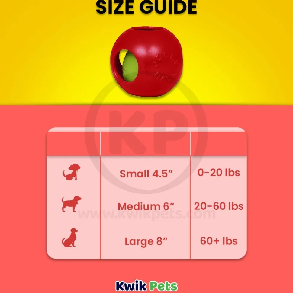 Jolly Pet Teaser Ball Dog Toy Red Large 8-in