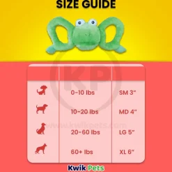 Jolly Pet Tug-a-Mals Frog Dog Toy Green Small 3-in