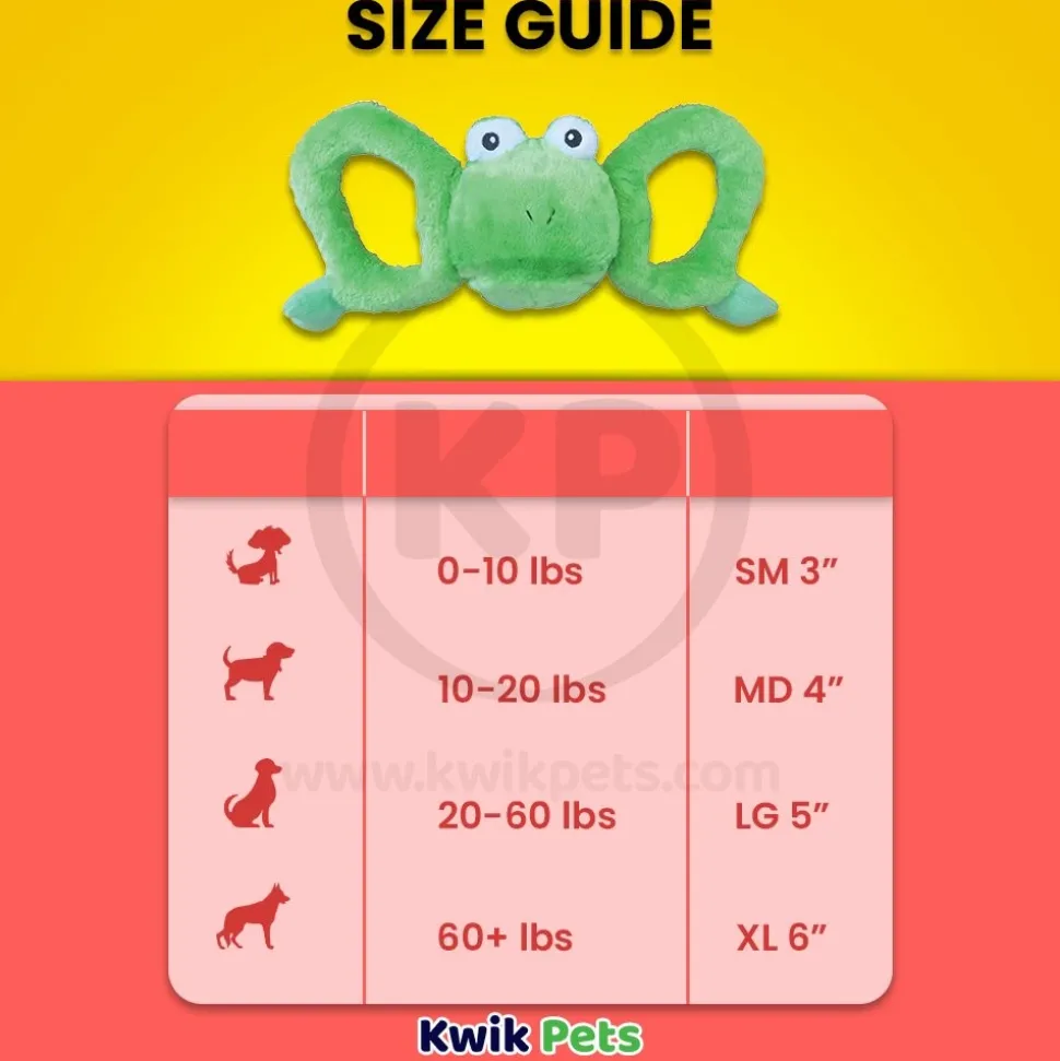 Jolly Pet Tug-a-Mals Frog Dog Toy Green Small 3-in