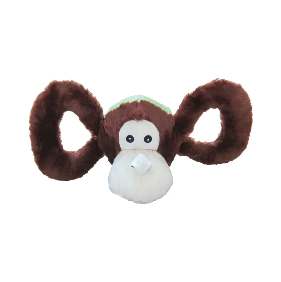 Jolly Pet Tug-a-Mals Monkey Dog Toy Brown Small 3-in