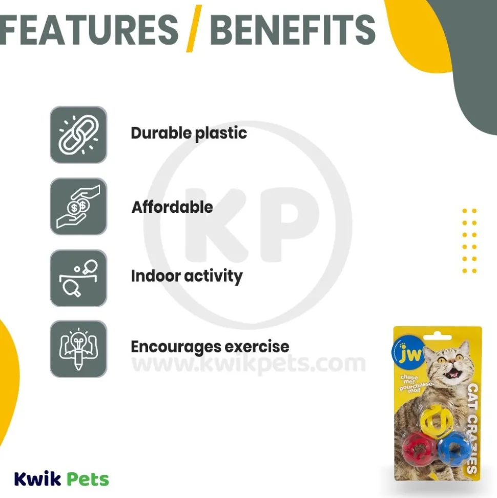 JW Pet Cat Crazies Cat Toy 3 Count