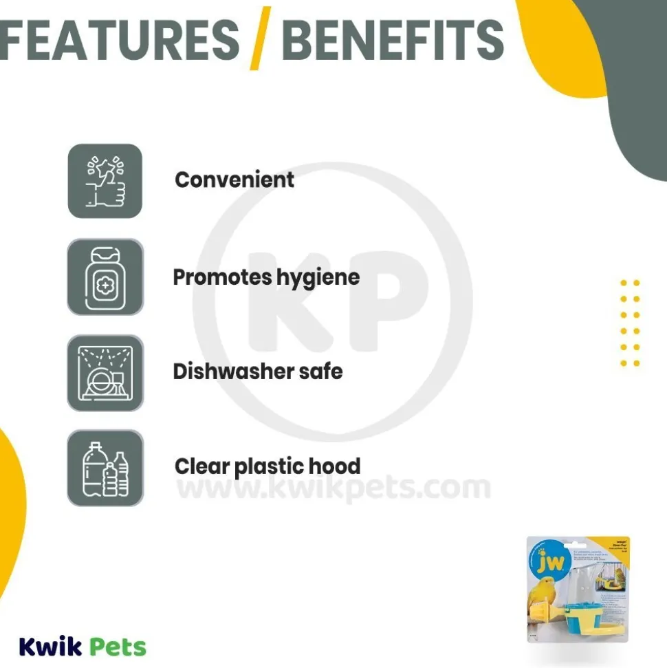 JW Pet Clean Cup Bird Feed & Water Cup Assorted Small 2-oz