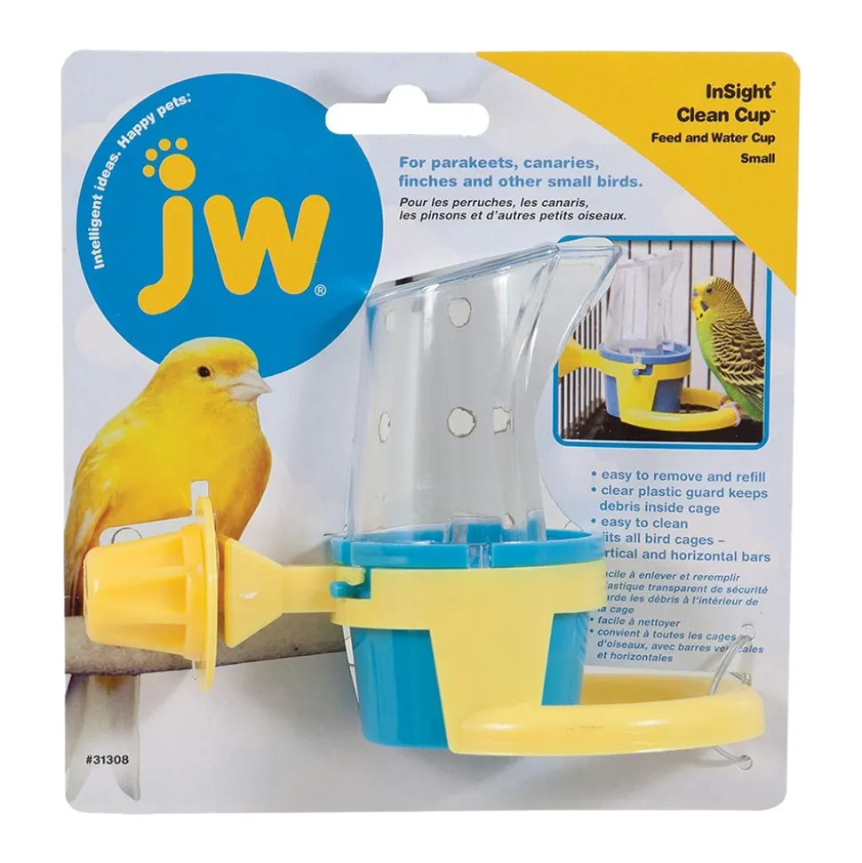 JW Pet Clean Cup Bird Feed & Water Cup Assorted Small 2-oz