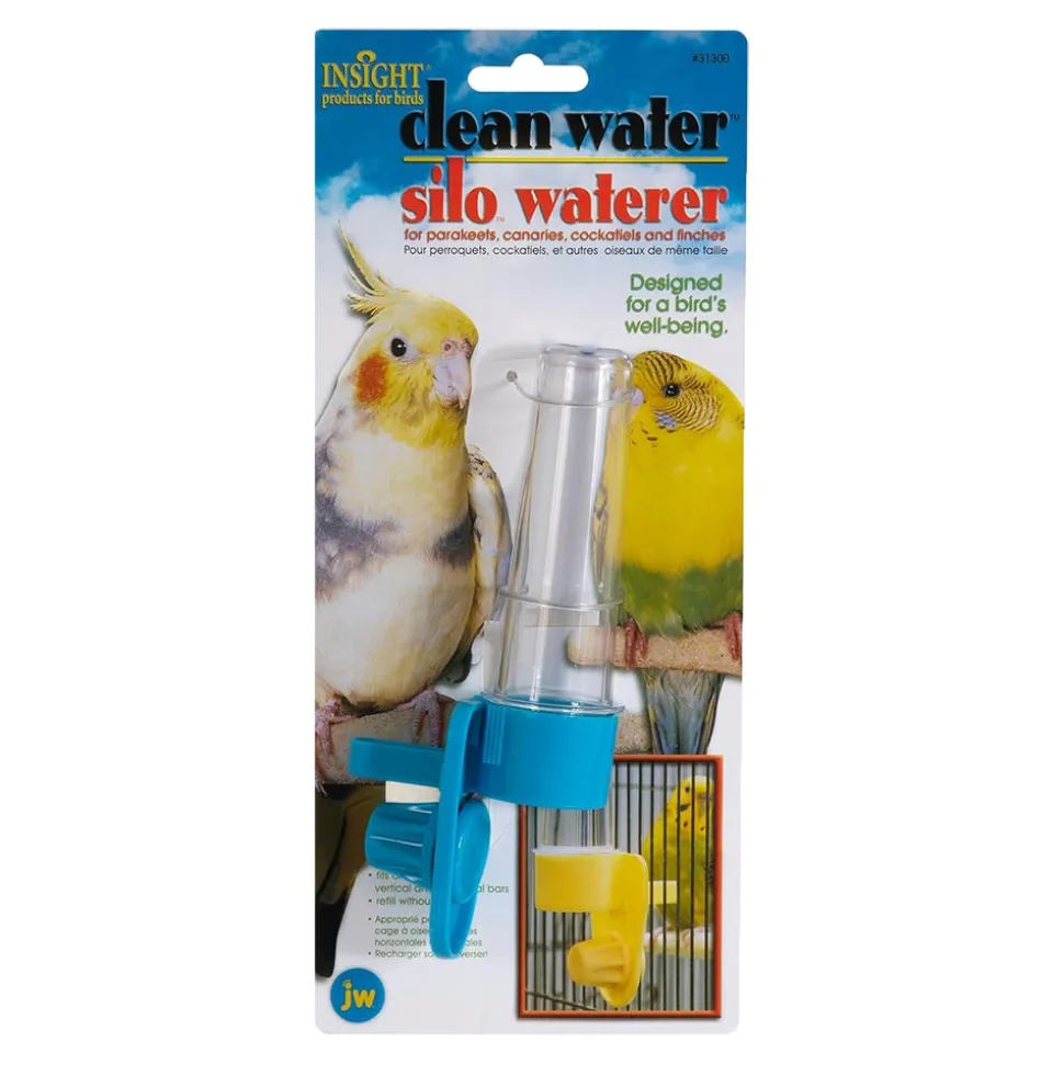 JW Pet Clean Water Silo Bird Waterer Assorted Small