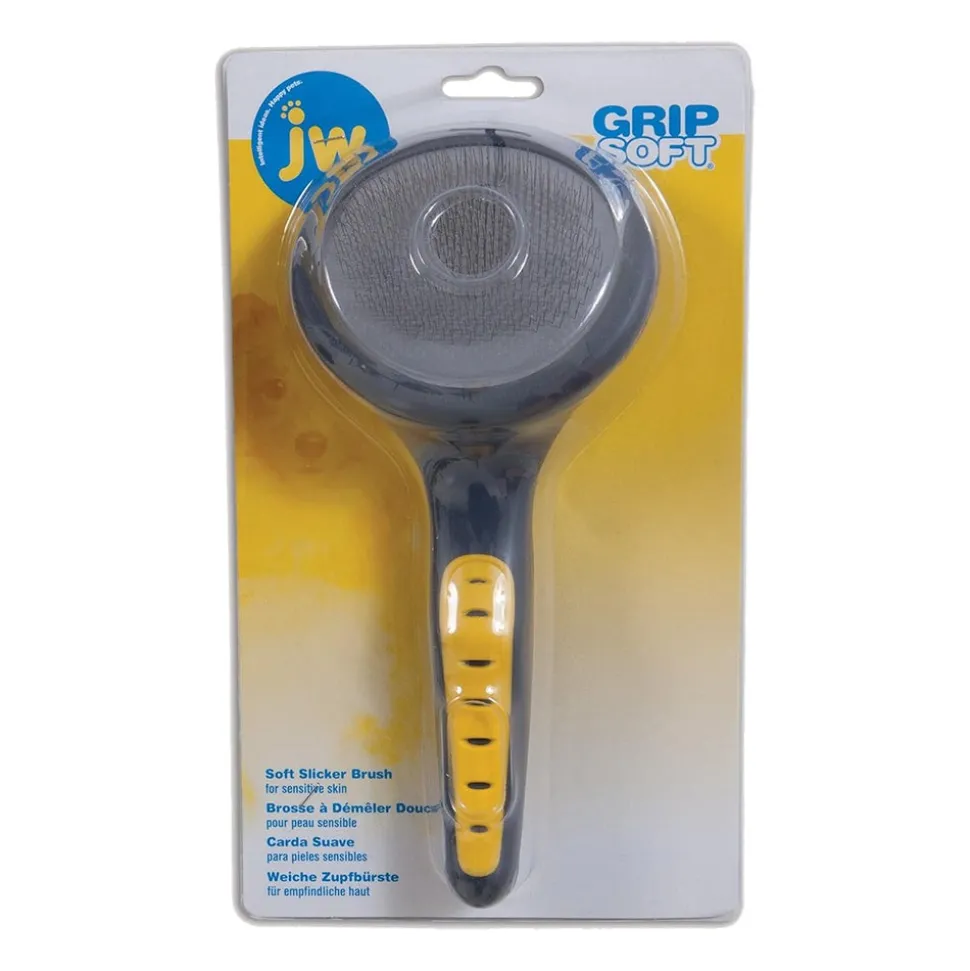 JW Pet GripSoft Slicker Brush with Soft Pins Large