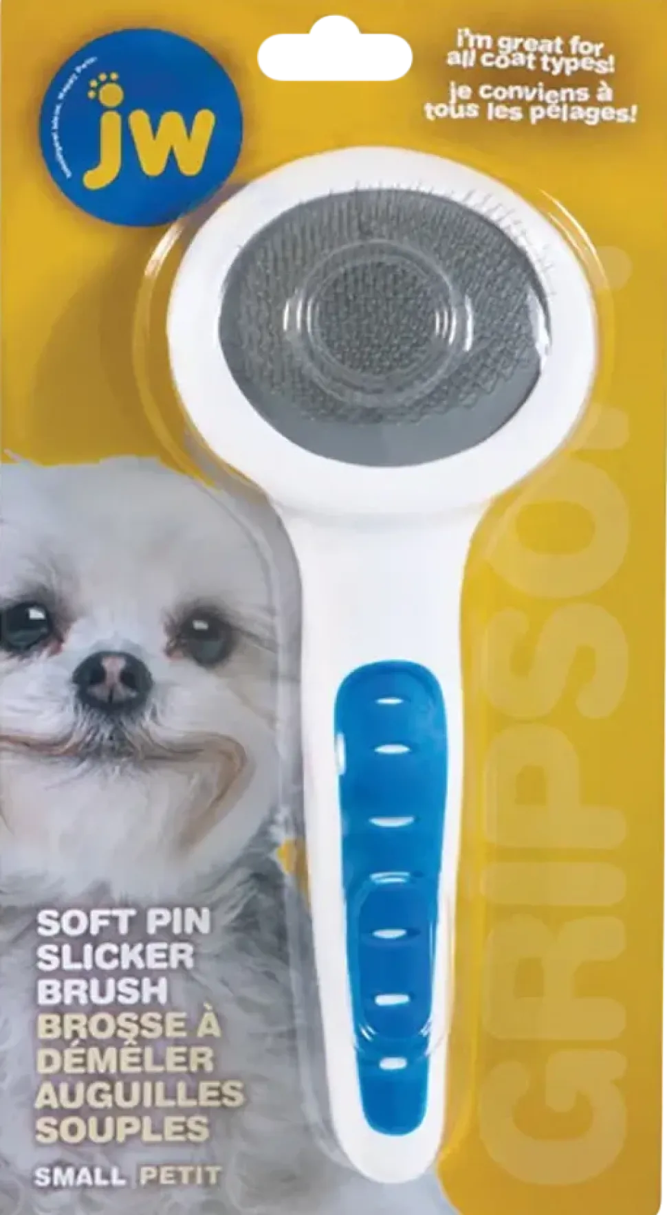 JW Pet GripSoft Slicker Brush with Soft Pins Small