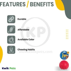 JW Pet iSqueak Bouncin' Baseball Dog Toy Assorted Large
