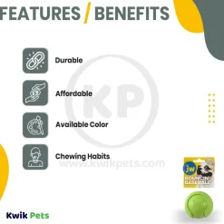 JW Pet iSqueak Bouncin' Baseball Dog Toy Assorted Medium
