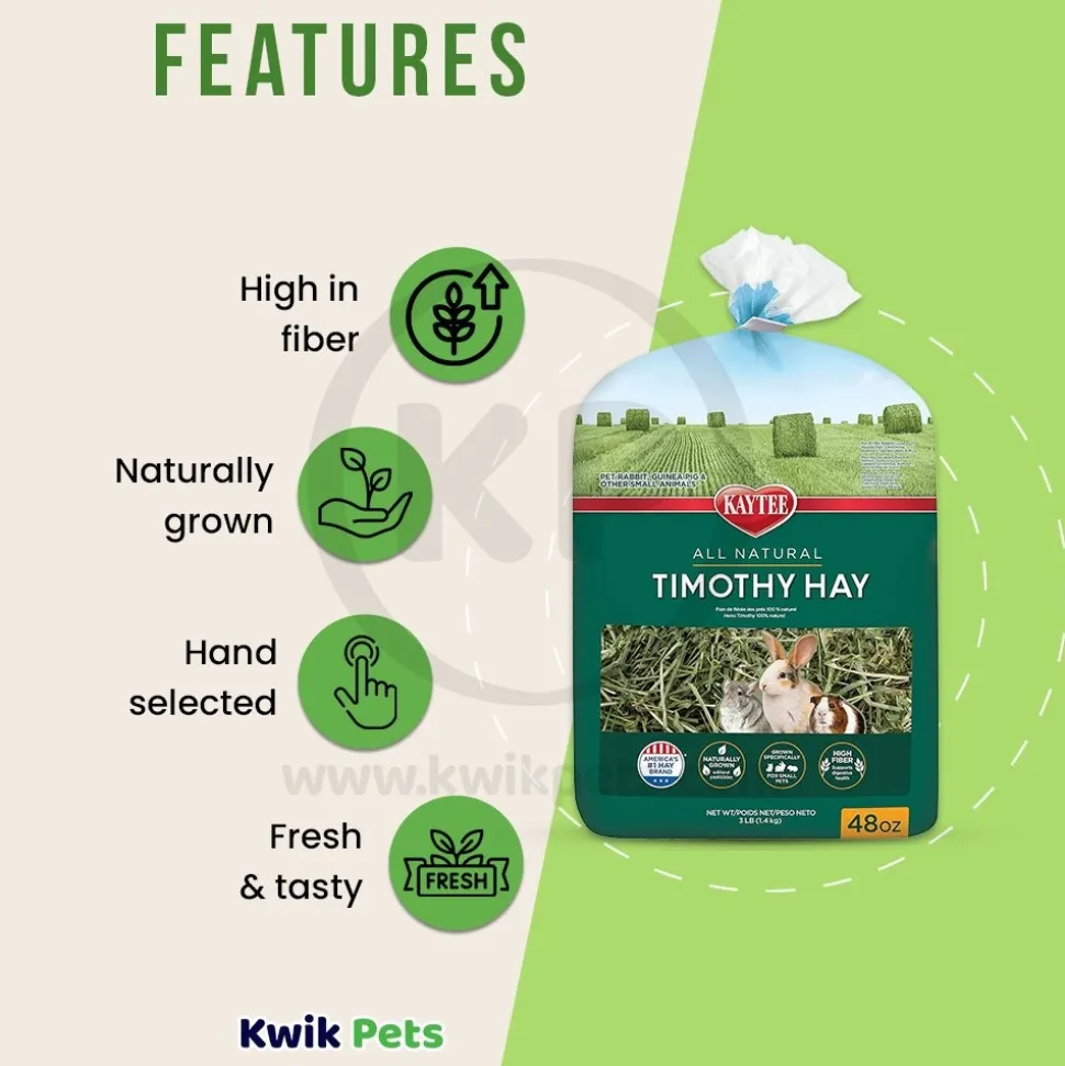 Kaytee All Natural Timothy Hay for Small Animals 48-oz