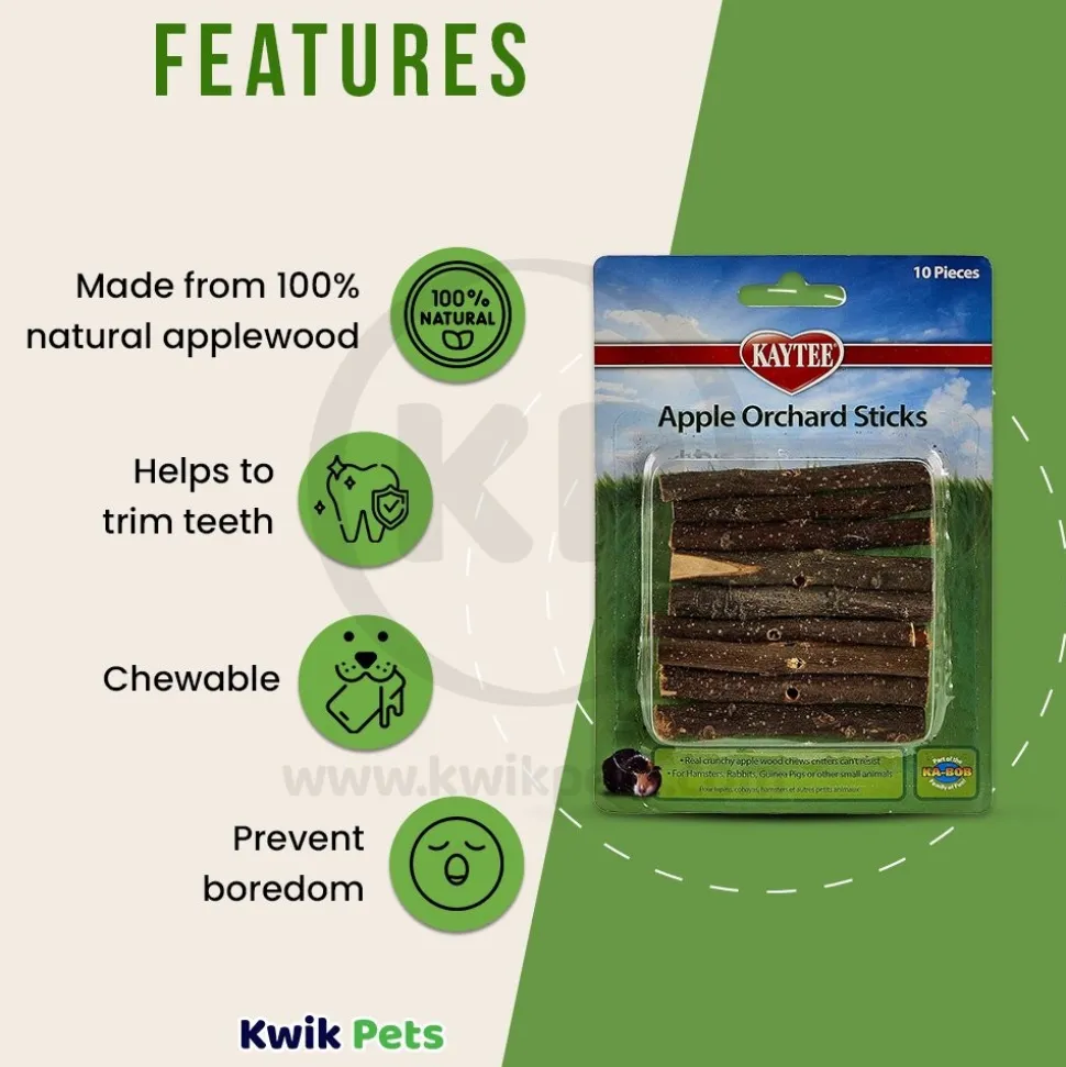 Kaytee Apple Orchard Sticks for Small Animals 10 Count