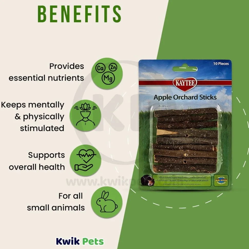 Kaytee Apple Orchard Sticks for Small Animals 10 Count