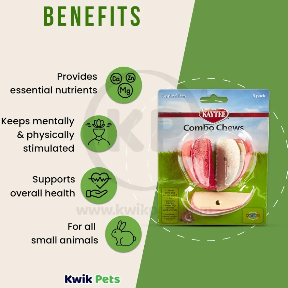 Kaytee Apple Slices Combo Chews for Small Animals 3 Count