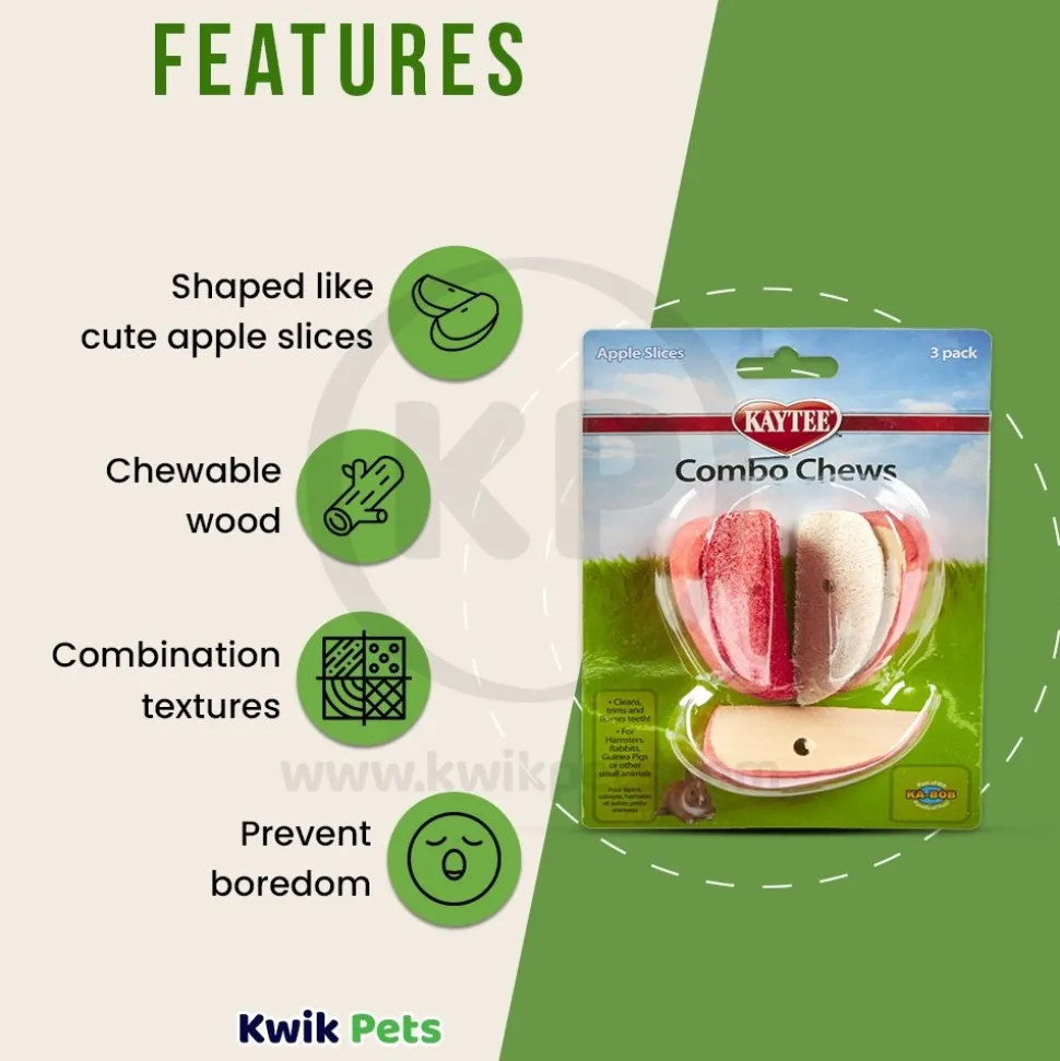 Kaytee Apple Slices Combo Chews for Small Animals 3 Count