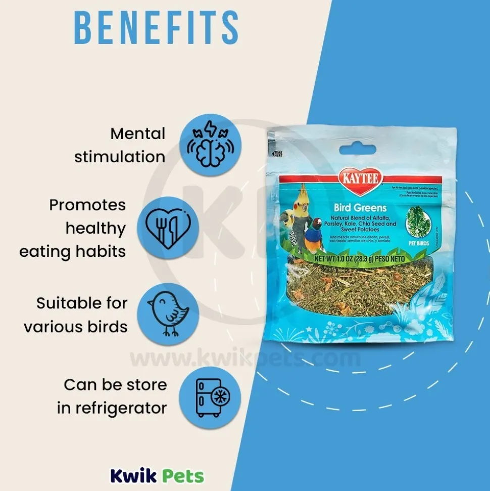 Kaytee Bird Greens Treat for All Pet Birds 1-oz