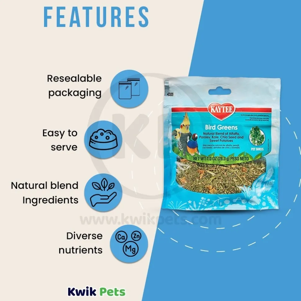 Kaytee Bird Greens Treat for All Pet Birds 1-oz