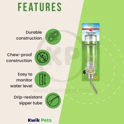 Kaytee Chew-Proof Water Bottle Clear 12-oz