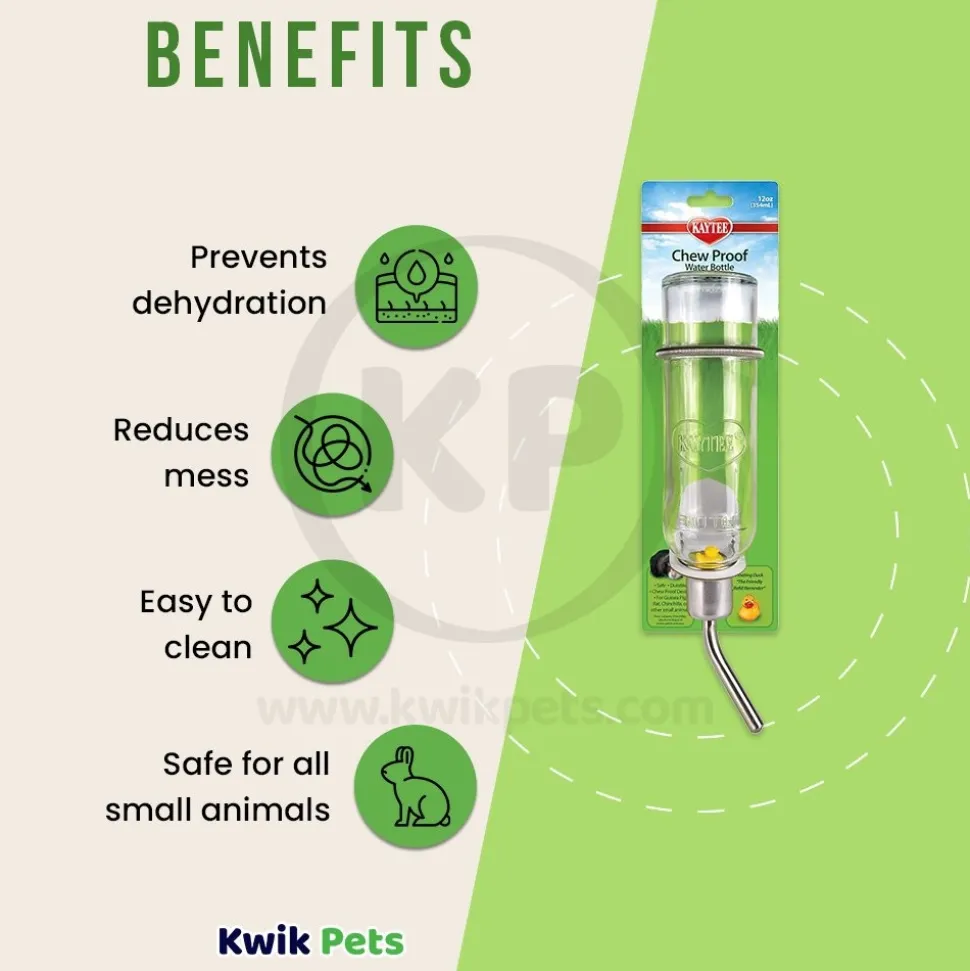 Kaytee Chew-Proof Water Bottle Clear 12-oz