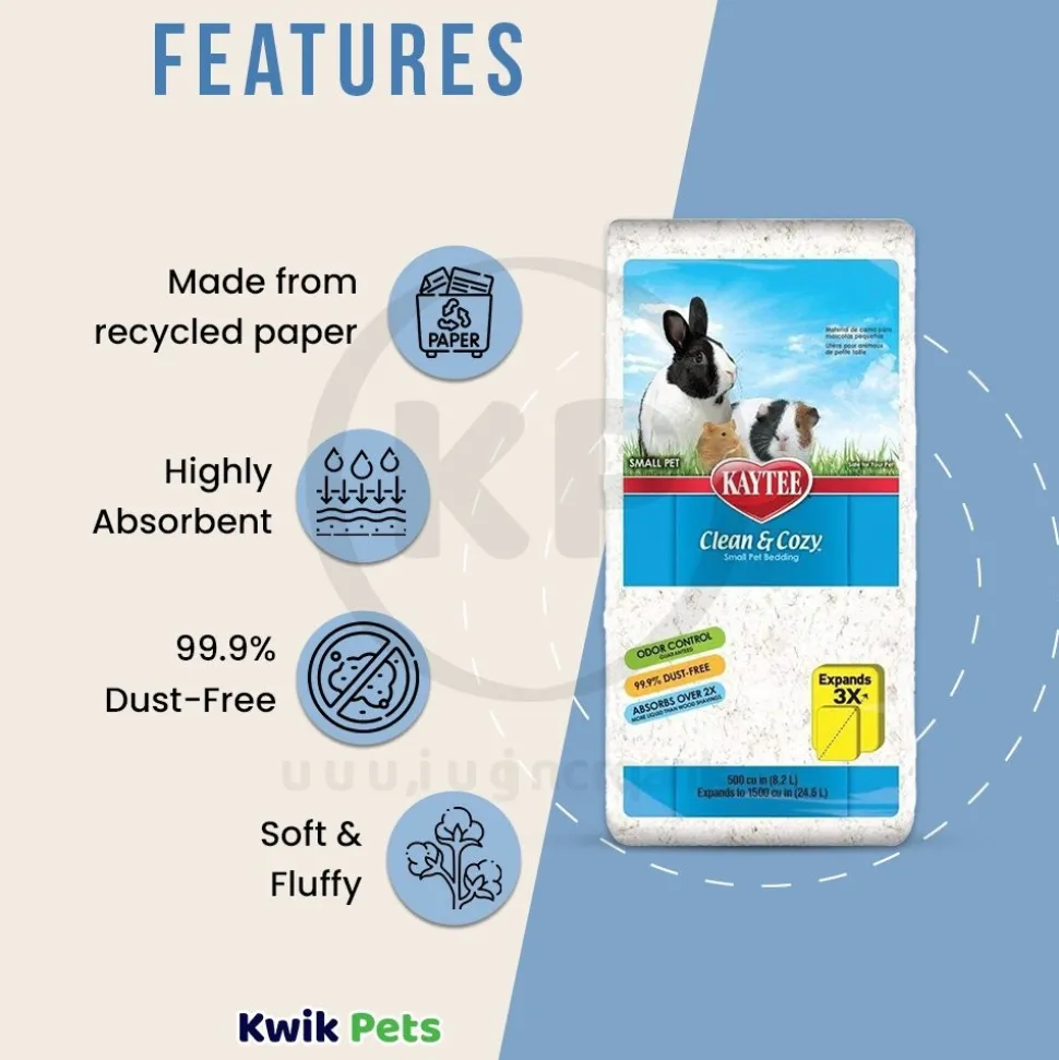Kaytee Clean & Cozy White Paper Small Animal Bedding 24.6 Liters