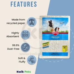 Kaytee Clean & Cozy White Paper Small Animal Bedding 49.2 Liters