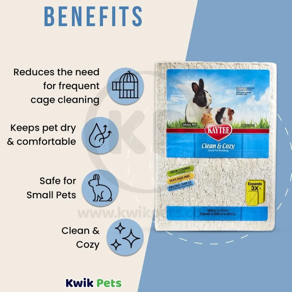Kaytee Clean & Cozy White Paper Small Animal Bedding 49.2 Liters