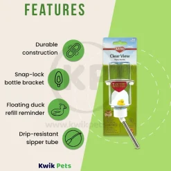 Kaytee Clear Water Bottle for Small Pets 4-oz