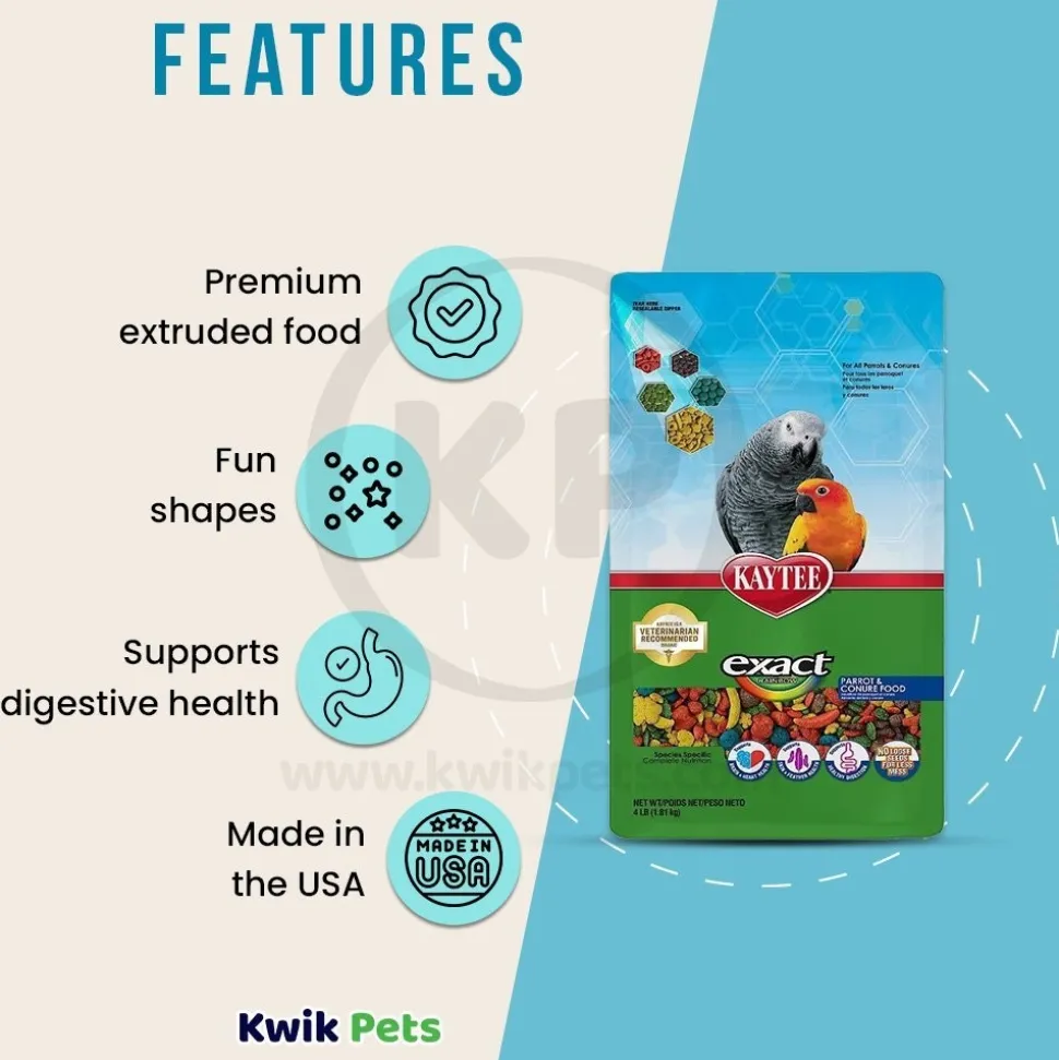Kaytee Exact Rainbow Parrot & Conure Food 4-lb