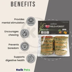Kaytee Field+Forest Mini Hay Bales Carrot & Marigold for Rabbits Guinea Pigs & Chinchillas 2 Count 7-oz