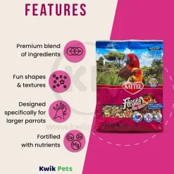 Kaytee Fiesta Big Bites Parrot & Conure Food 4-lb