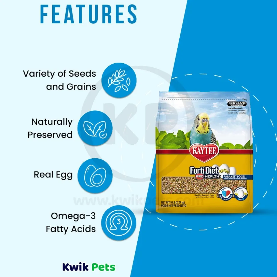 Kaytee Forti-Diet Pro Health Egg-Cite Parakeet Food 5-lb