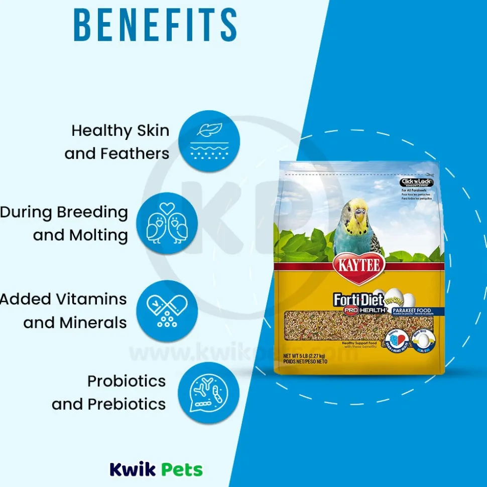 Kaytee Forti-Diet Pro Health Egg-Cite Parakeet Food 5-lb